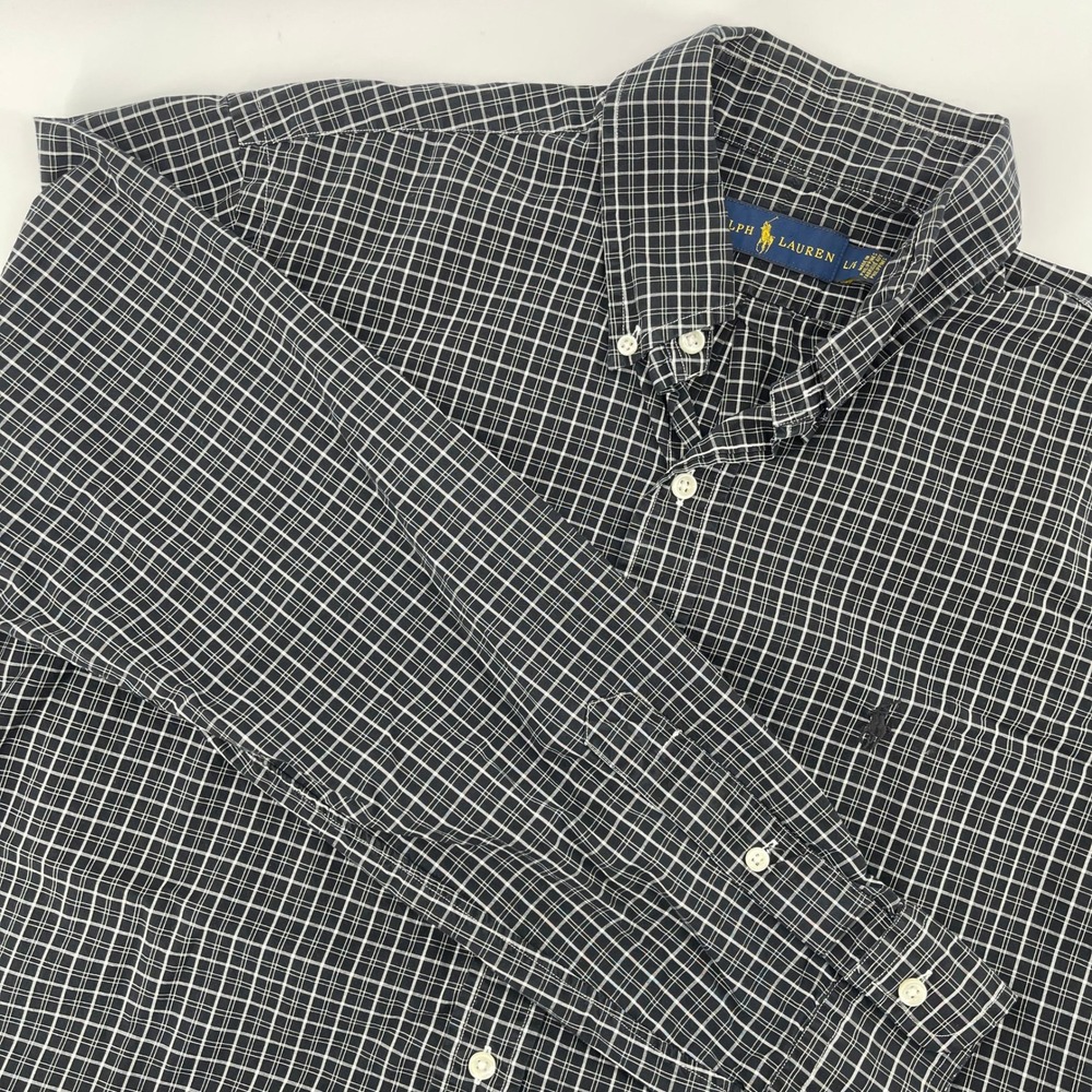 Ralph Lauren Plaid Button Down Shirt‎ Long Sleeve Dress Shirt Mens Large